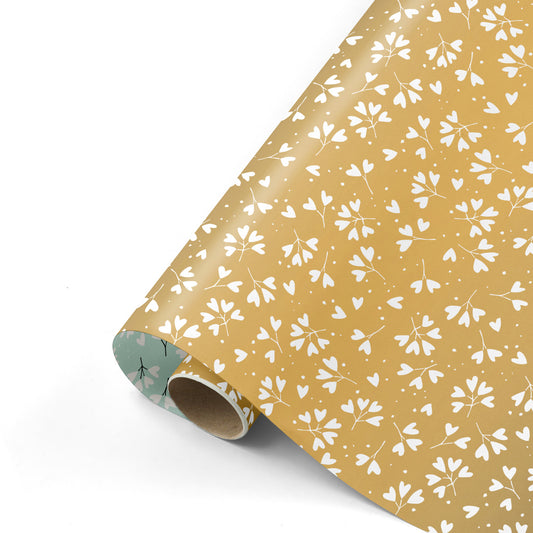 Cadeaupapier - Falling in love goud/wit