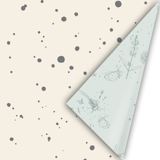 Cadeaupapier - Random Spots off-white/grijs