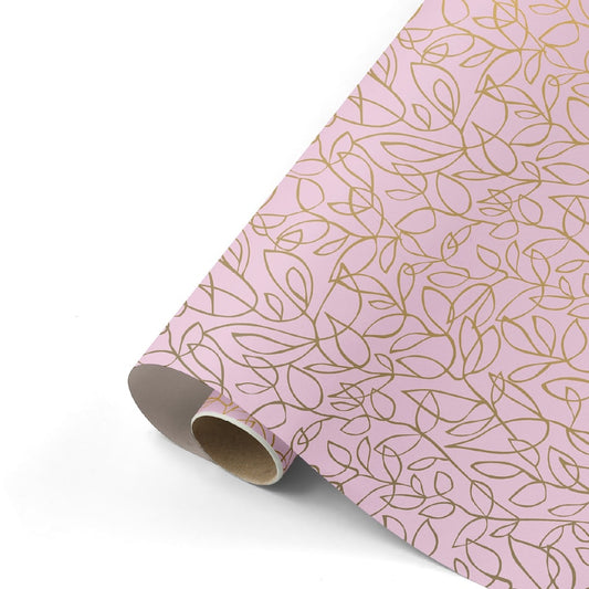 Cadeaupapier - Fine Fleurs  roze/ goud