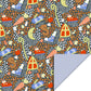 Sinterklaas Inpakpapier Feest – Donkerblauw & Lichtblauw | 70 cm x 3 m