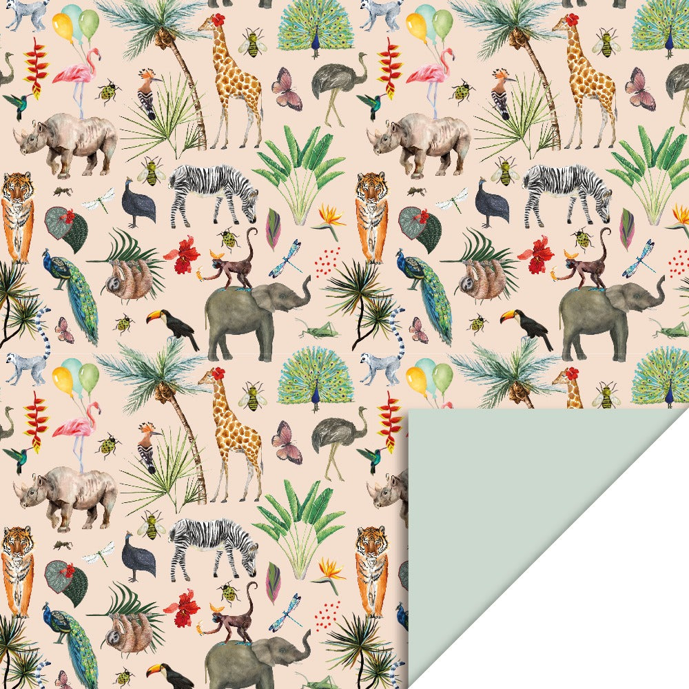 Cadeaupapier - jungledieren (70 cm)