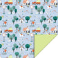 Cadeaupapier - Boerderij blauw (70 cm)