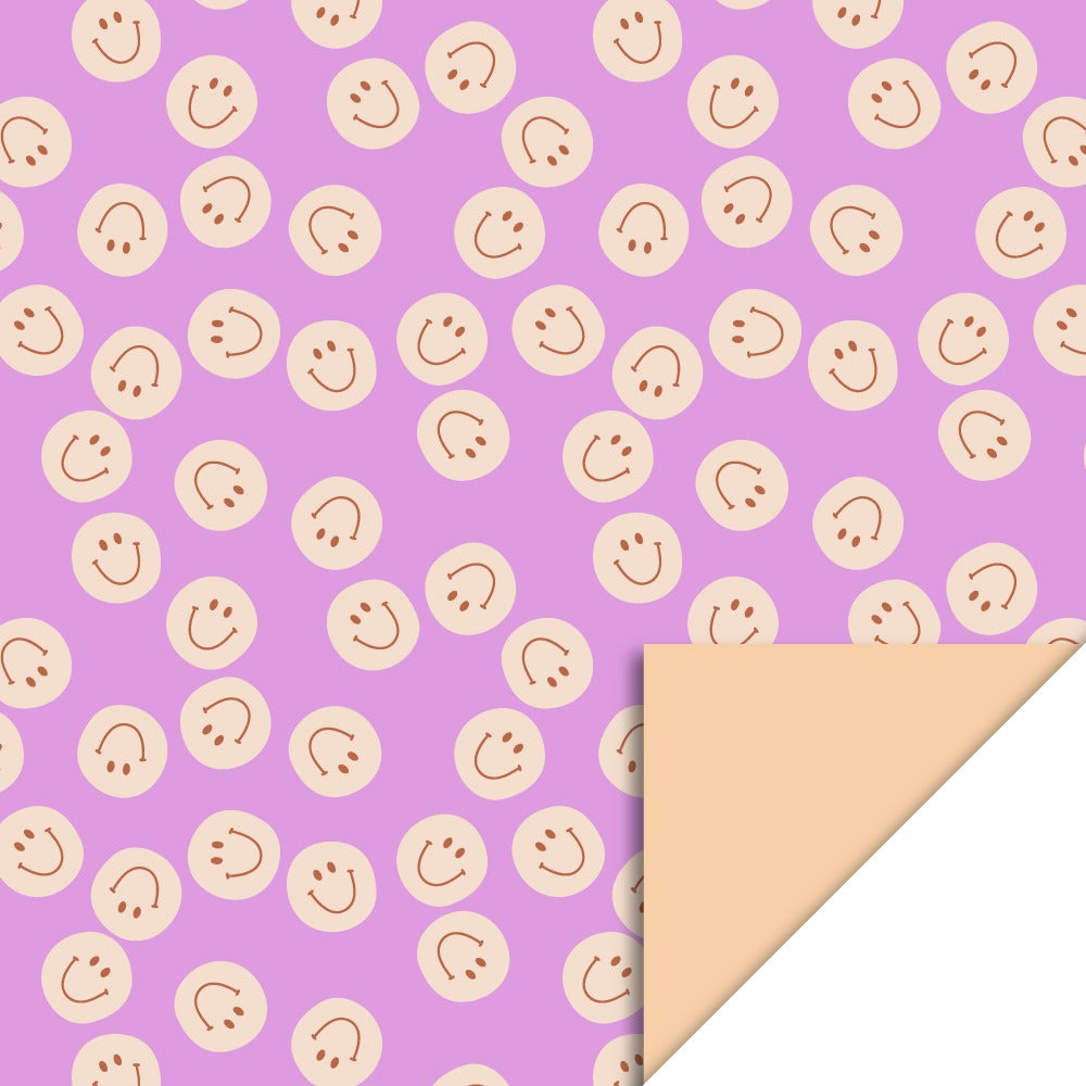 Cadeaupapier - Smiley pink 70 cm