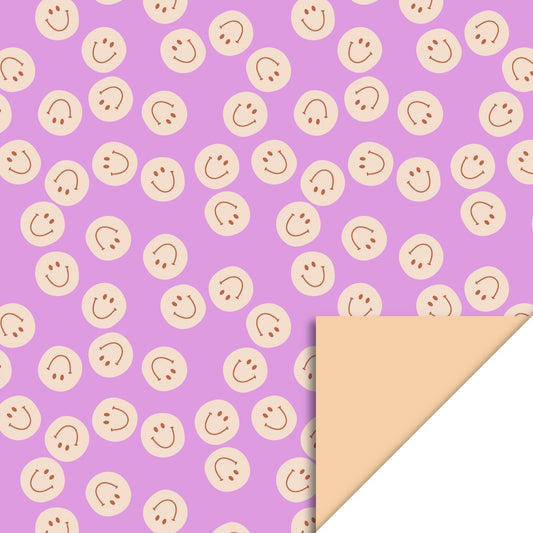 Cadeaupapier - Smiley pink 70 cm