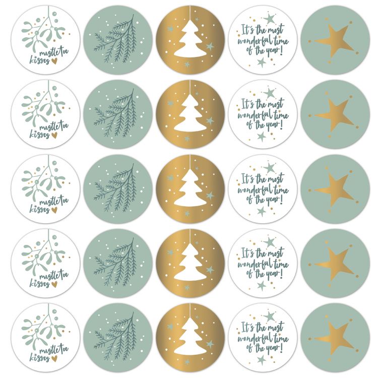 Kerst - Stickers Mistletoe groen