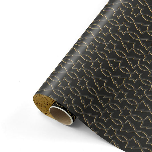 Kerst - Trees & Stars Zwart/ Goud