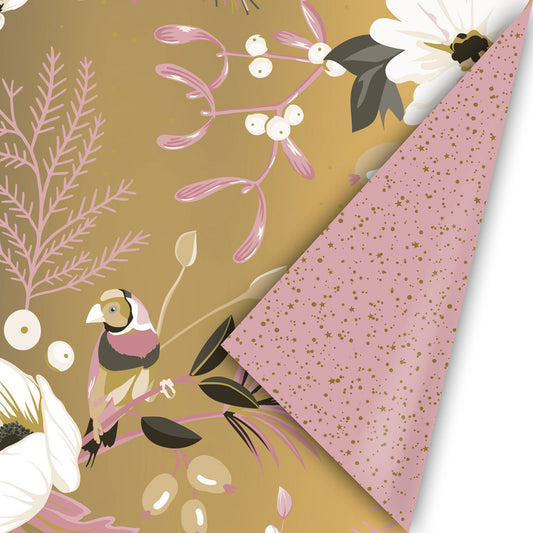 Kerst - Vintage Christmas Goud/ Roze