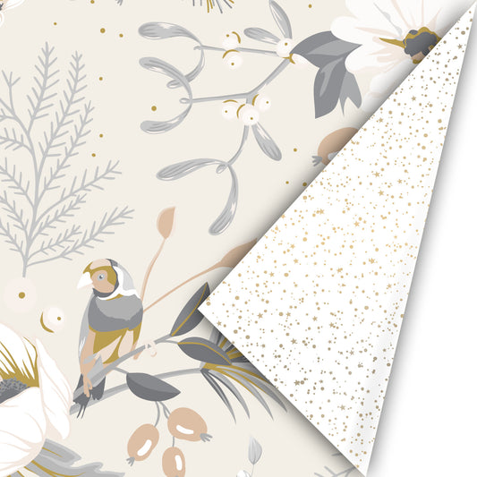 Cadeaupapier - Vintage flowers natural