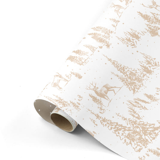 Cadeaupapier - Reindeer forest natural