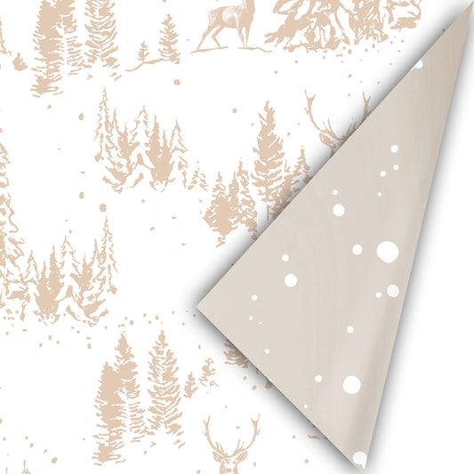 Cadeaupapier - Reindeer forest natural