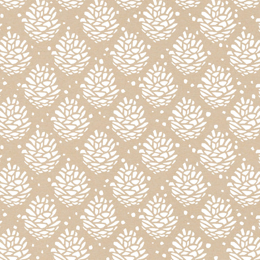 Cadeaupapier - Pinecone pattern kraft