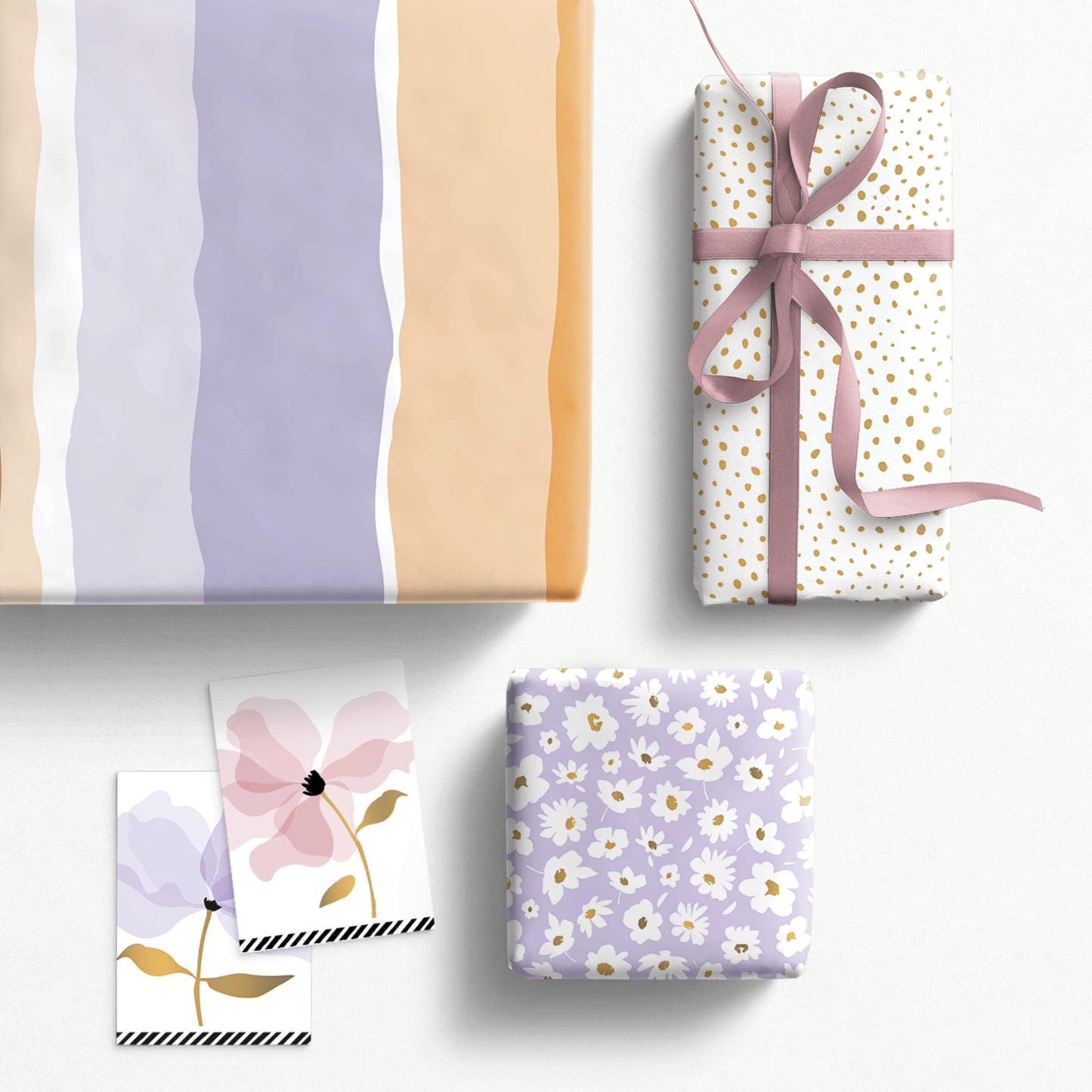 Mini kaartje - Layered petal paars